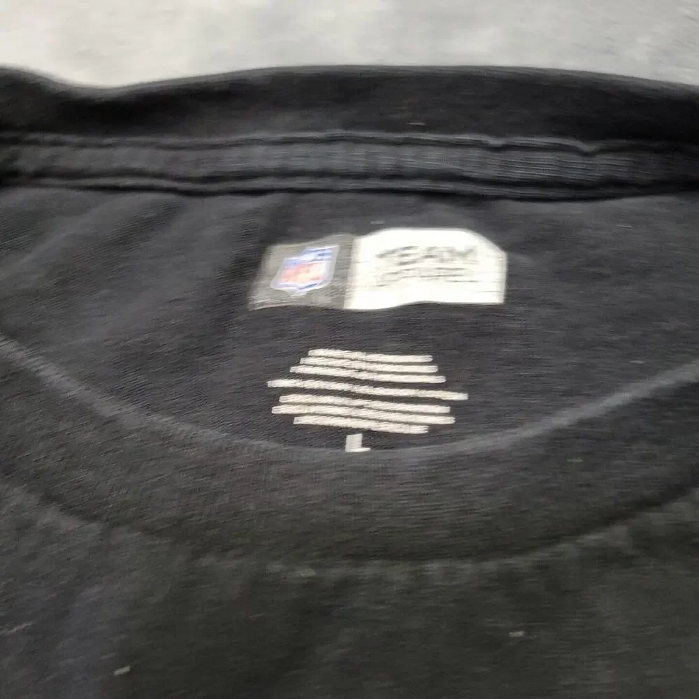 Colts Saints Shirt Mens Large Short Sleeve Black Super Bowl XLIV 2010‎ Logo Top